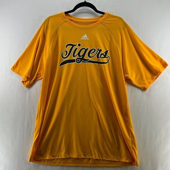 Adidas Shirt Mens Size L Missouri Tigers NCAA Climate Performance Yellow - Picture 1 of 9